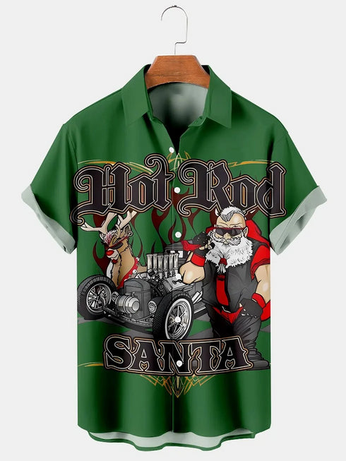 Men's Christmas Funny Graphic Short Sleeve Hawaiian Shirt